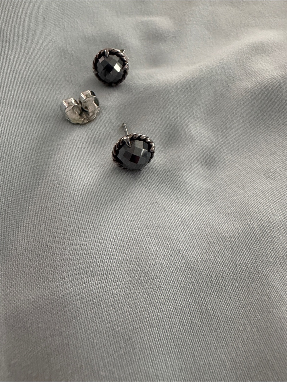 David Yurman black spinel stud earrings